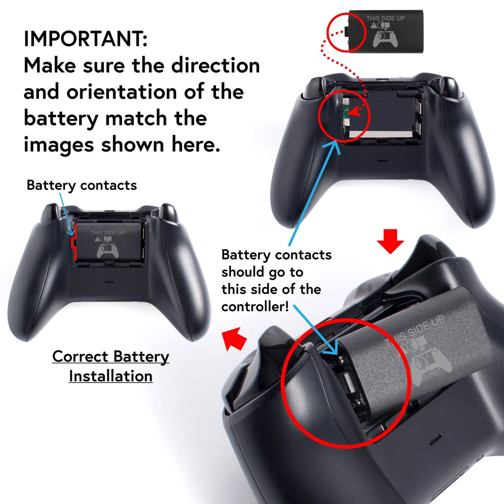 2-Pack Rechargeable Batteries Compatible with Xbox Series X, Series S, and Xbox One - Comes with 2 2800Mah Batteries and Charging Station - Smart LED Indicator